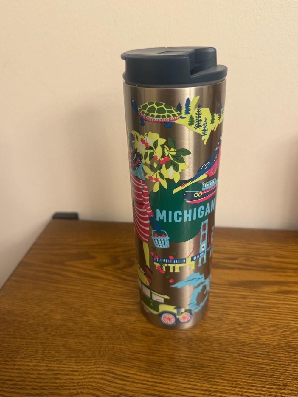 Starbucks Michigan Discovery Series Stainless Steel Tumbler 16oz Travel Mug EUC